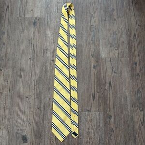 BROOKS BROTHERS 100% SILK STRIPED NECKTIE GOLD/WHITE/NAVY MEN'S O/S